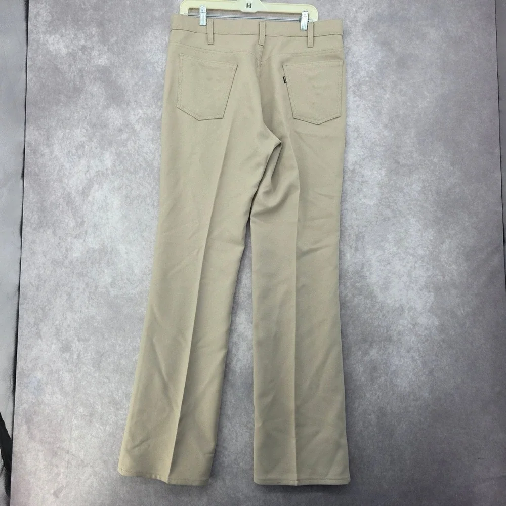 Vintage Levis Sta-Prest Action Slacks 36x34 Tan Beige Western Bootcut Pants